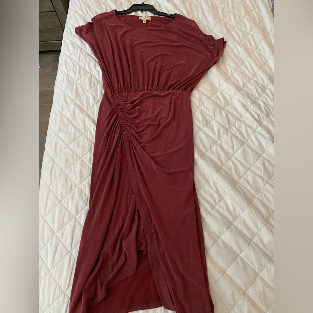 Anthropologie dress red. Runs big